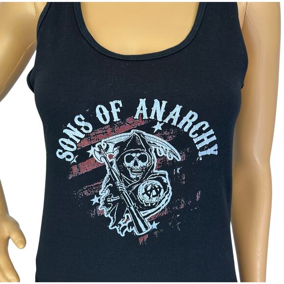 Sons Of Anarchy 2013 OFFICIAL Reaper Fringe Tank Top Black SOA 20th Fox Size S - Picture 8 of 12